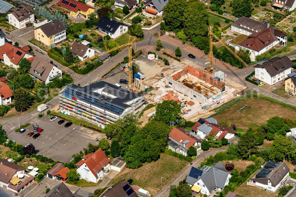 Altdorf from the bird's eye view: Construction site for the new sports hall in Altdorf in the state Baden-Wuerttemberg, Germany