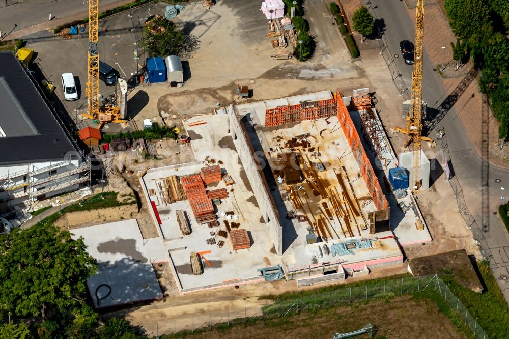 Aerial image Altdorf - Construction site for the new sports hall in Altdorf in the state Baden-Wuerttemberg, Germany