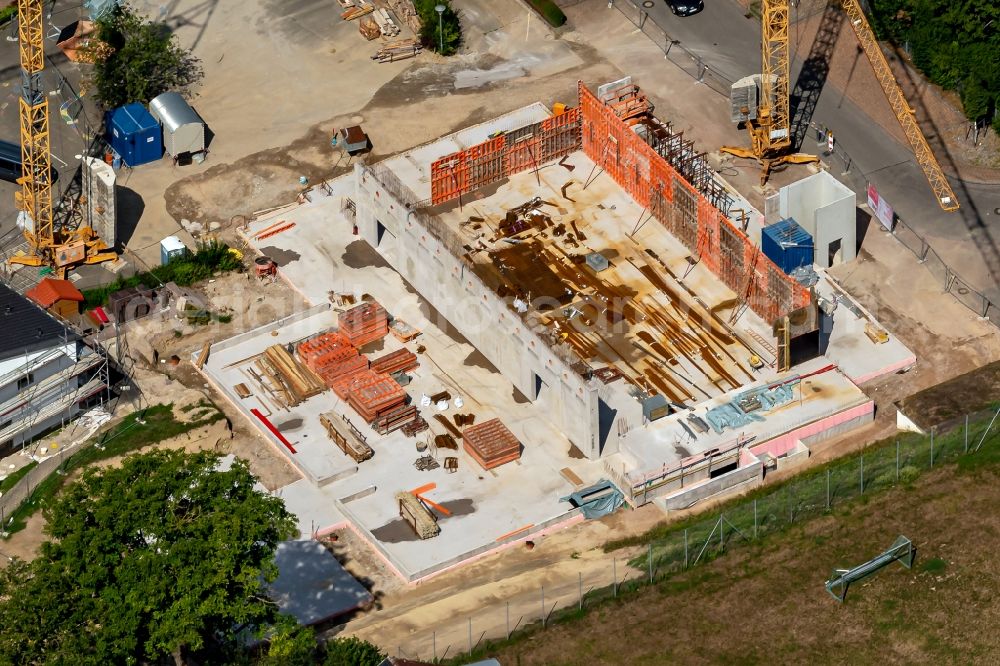 Aerial photograph Altdorf - Construction site for the new sports hall in Altdorf in the state Baden-Wuerttemberg, Germany