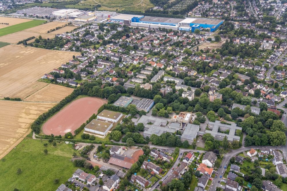 Aerial photograph Dortmund - Construction site for the new sports hall an der Geschwister-Scholl-Gesamtschule on Haferfeldstrasse in the district Brackeler Feld in Dortmund at Ruhrgebiet in the state North Rhine-Westphalia, Germany