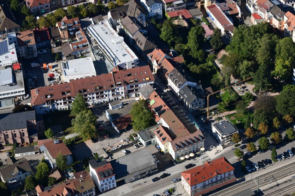 Schopfheim from the bird's eye view: Construction site for City Quarters Building Uehlin-Areal with housing and Commercial units in Schopfheim in the state Baden-Wurttemberg, Germany
