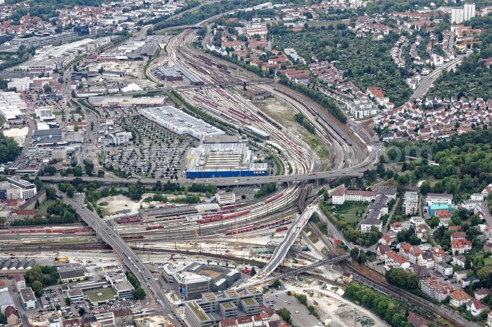 Aerial photograph Ulm - Construction of road bridge Kienlesbergbruecke on Kienlesbergstrasse in Ulm in the state Baden-Wurttemberg, Germany