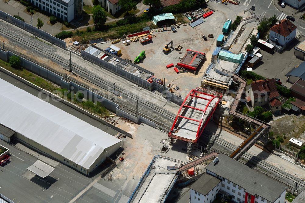 Aerial photograph Forchheim - Construction of road bridge Piastenbruecke on street Untere Kellerstrasse in the district Buckenhofen in Forchheim in the state Bavaria, Germany