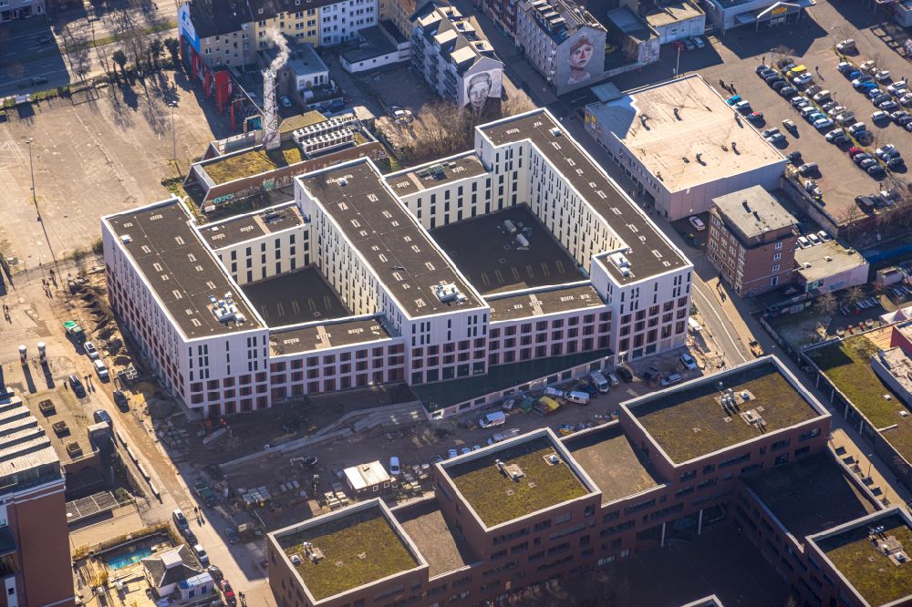 Aerial photograph Dortmund - Construction site of a student dorm on Emil-Moog-Platz - Benno-Elkan-Allee - Ritterstrasse in Dortmund at Ruhrgebiet in the state North Rhine-Westphalia, Germany