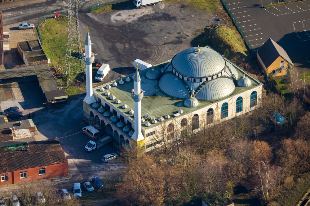 Hamm from the bird's eye view: Mosque construction site D.I.T.I.B. Ulu-Moschee in the destrict Herringen in Hamm in the state North Rhine-Westphalia