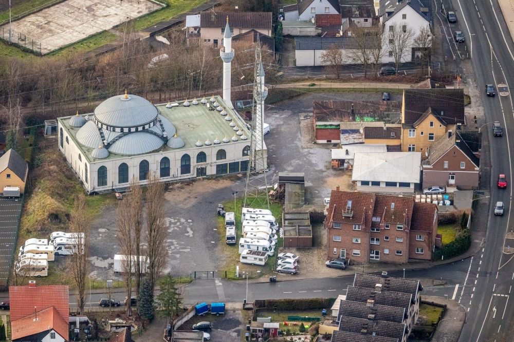 Aerial photograph Hamm - Mosque construction site D.I.T.I.B. Ulu-Moschee in the destrict Herringen in Hamm in the state North Rhine-Westphalia