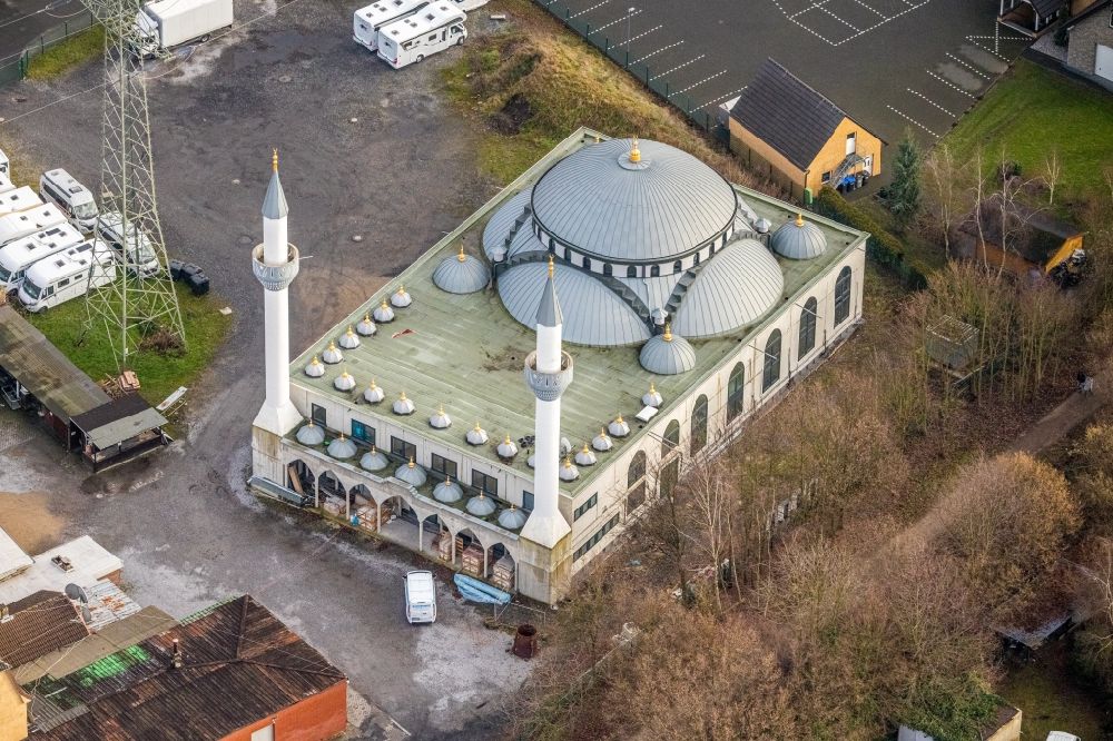 Aerial image Hamm - Mosque construction site D.I.T.I.B. Ulu-Moschee in the destrict Herringen in Hamm in the state North Rhine-Westphalia