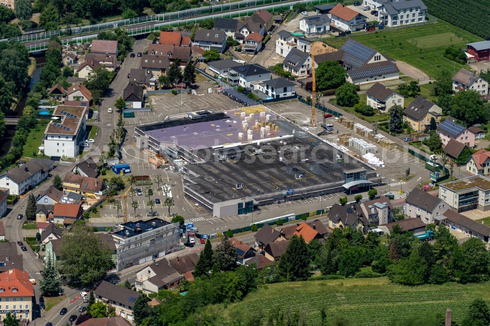 Lahr/Schwarzwald from above - Construction site for the new building of a store of the supermarket Kaufland in Lahr/Schwarzwald in the state Baden-Wuerttemberg, Germany
