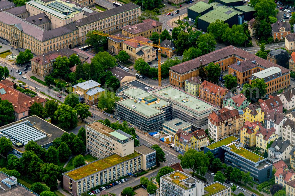 Aerial photograph Tübingen - Construction site for the new building of Universitaet in Tuebingen in the state Baden-Wuerttemberg, Germany