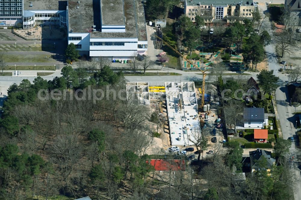 Aerial image Zinnowitz - Construction site for the new building Vinetastrasse - Duenenstrasse in Zinnowitz on the island of Usedom in the state Mecklenburg - Western Pomerania, Germany