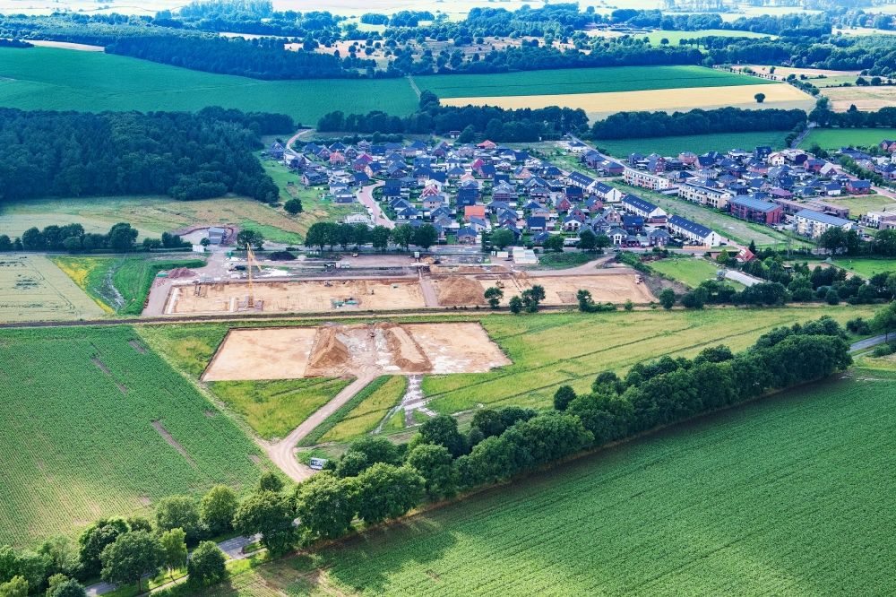 Aerial image Stade - Construction site for the new building complex of the education and training center in the district Riensfoerde in Stade in the state Lower Saxony, Germany