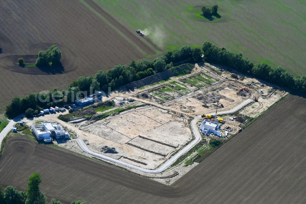 Aerial photograph Groß Kordshagen - Construction site for the new construction of a wellness camping resort on Schulstrasse in Gross Kordshagen in the state Mecklenburg - Western Pomerania, Germany
