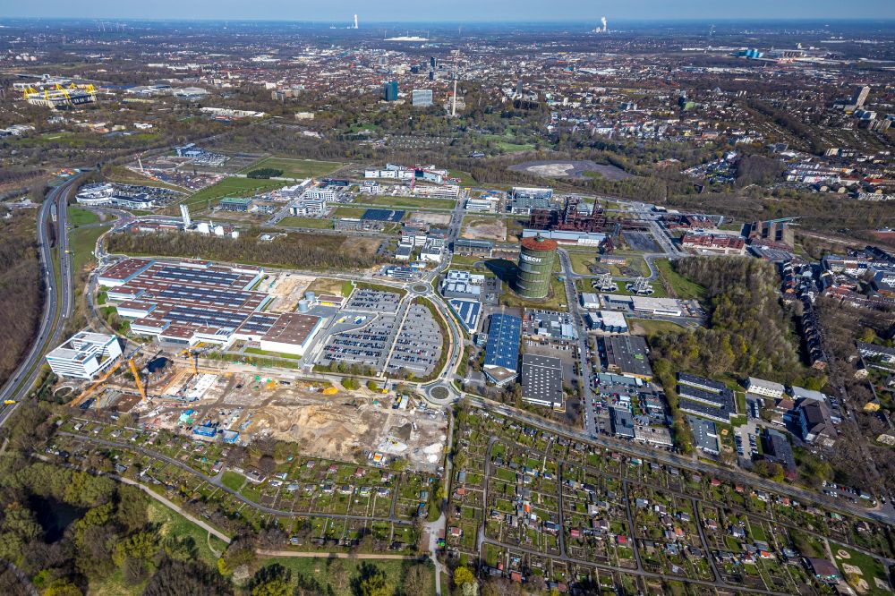 Dortmund from the bird's eye view: construction site for the new building WILO Campus Dortmund with demolition work on Nortkirchenstrasse in the district Hoerde in the district Hoerde in Dortmund at Ruhrgebiet in the state North Rhine-Westphalia, Germany