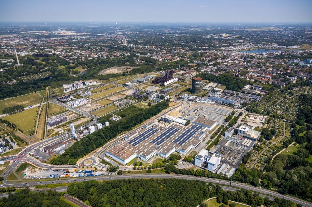 Dortmund from the bird's eye view: Construction site for the new building WILO Campus Dortmund on Nortkirchenstrasse in the district Hoerde in Dortmund in the state North Rhine-Westphalia, Germany