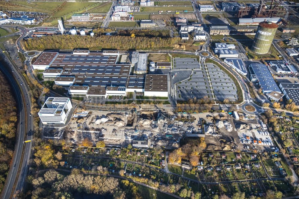 Aerial image Dortmund - Construction site for the new building WILO Campus Dortmund with demolition work on Nortkirchenstrasse in the district Hoerde in Dortmund in the state North Rhine-Westphalia, Germany