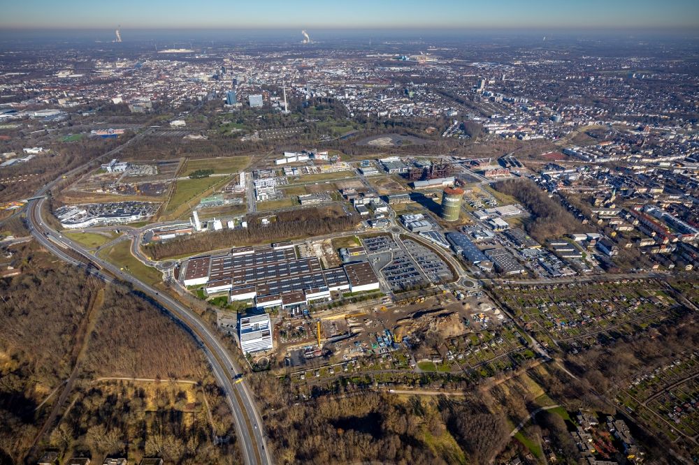 Dortmund from above - Construction site for the new building WILO Campus Dortmund with demolition work on Nortkirchenstrasse in the district Hoerde in Dortmund at Ruhrgebiet in the state North Rhine-Westphalia, Germany