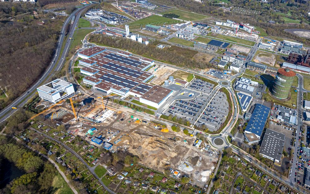 Aerial photograph Dortmund - Construction site for the new building of WILO Campus Dortmund on Nortkirchenstrasse in the district Hoerde in Dortmund in the state North Rhine-Westphalia, Germany