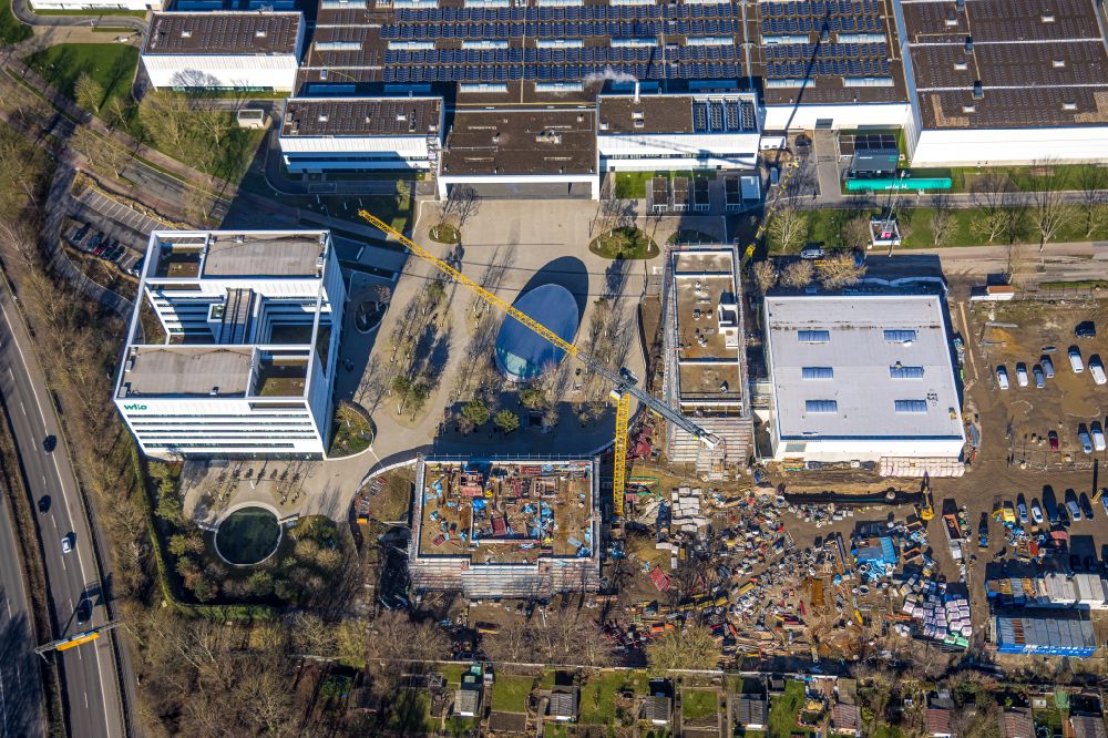 Dortmund from above - Construction site for the new building of WILO Campus Dortmund on Nortkirchenstrasse in the district Pferdebachtal in Dortmund in the state North Rhine-Westphalia, Germany