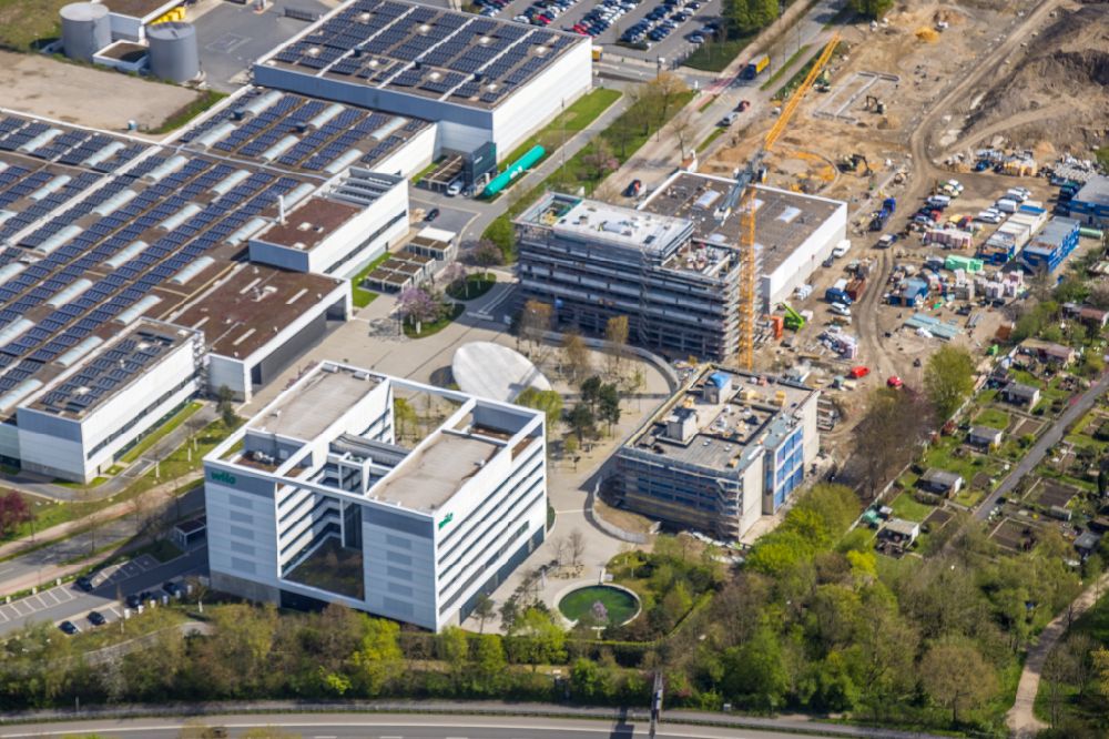 Dortmund from above - Construction site for the new building of WILO Campus Dortmund on Nortkirchenstrasse in the district Hoerde in Dortmund in the state North Rhine-Westphalia, Germany