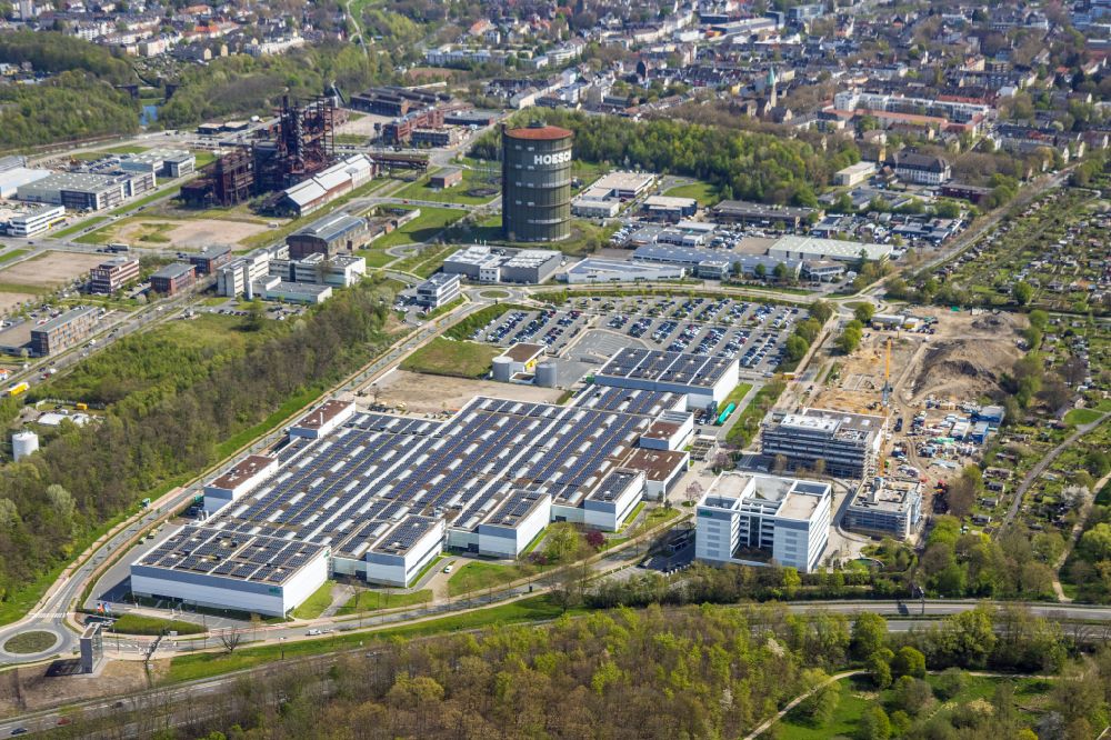 Dortmund from the bird's eye view: Construction site for the new building a?? WILO Campus Dortmund a?? on Nortkirchenstrasse in the district Hoerde in Dortmund in the state North Rhine-Westphalia, Germany