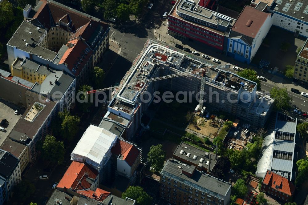 Aerial photograph Berlin - Construction site for the new residential and commercial building Luetzowstrasse corner Genthiner Strasse in the district Tiergarten in Berlin, Germany