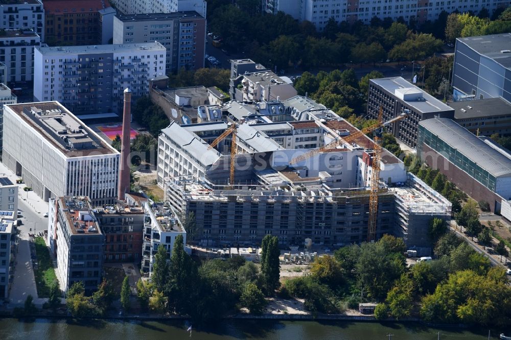 Aerial image Berlin - Construction site for the new residential and commercial building on the Michaelkirchstrasse in the district Mitte in Berlin, Germany
