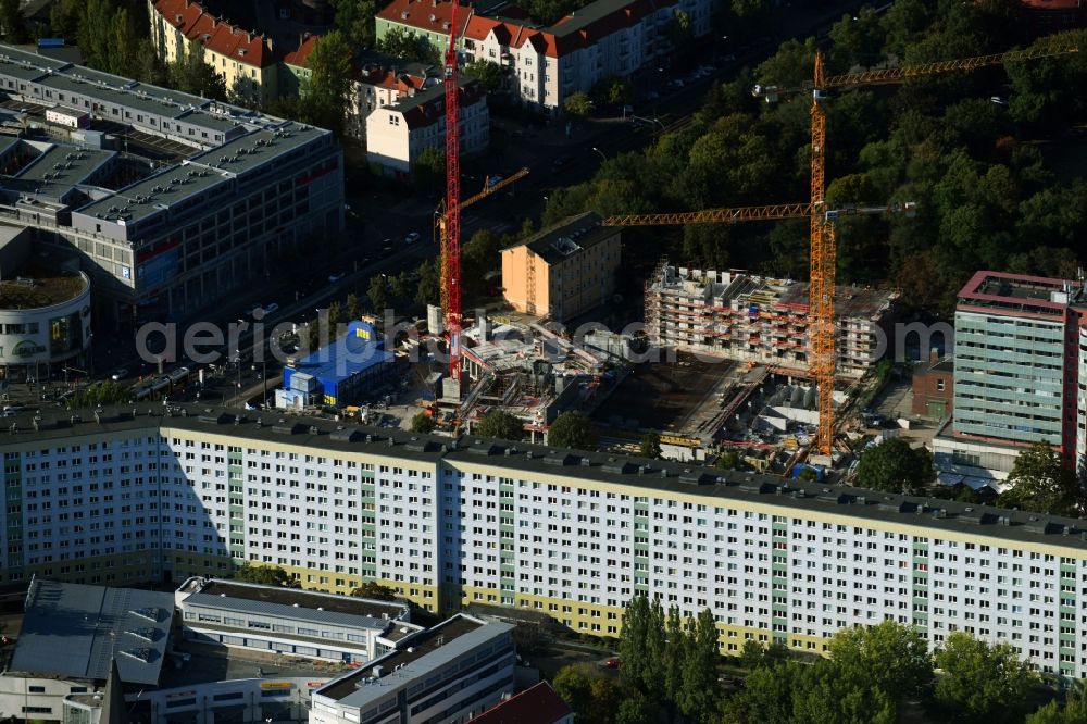 Berlin from above - Construction site for the new residential and commercial building on the Rathausstrasse in the district Lichtenberg in Berlin, Germany