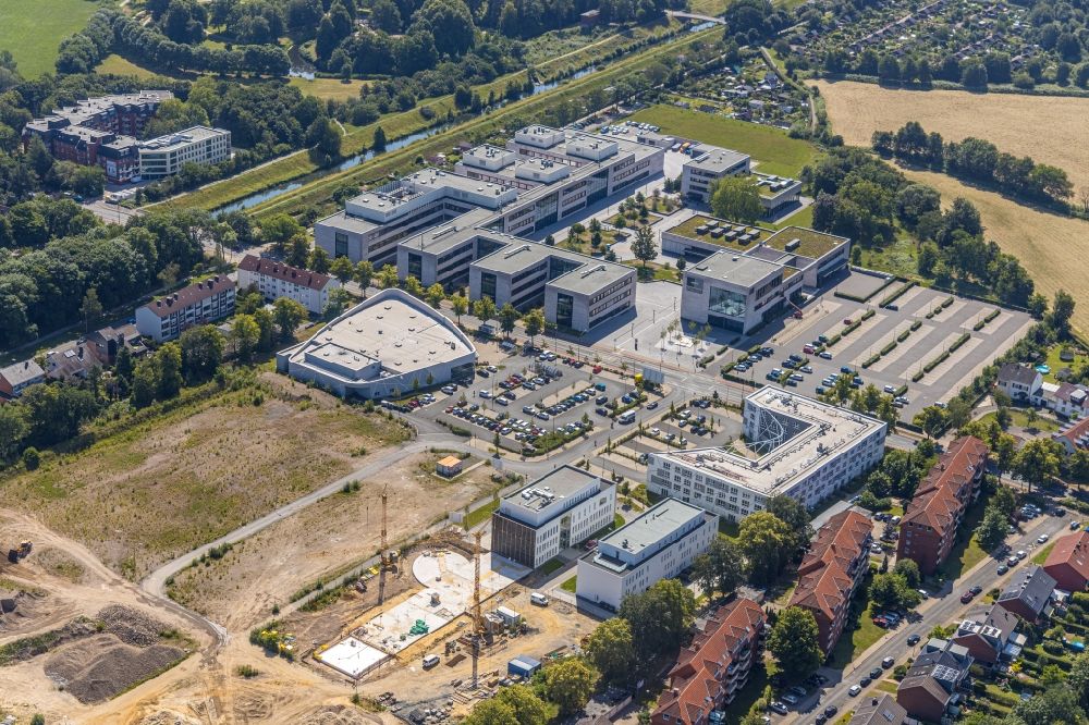 Aerial photograph Hamm - Construction site for the new multi-family housing development Paracelsuspark on Marker Allee in Hamm in the state of North Rhine-Westphalia