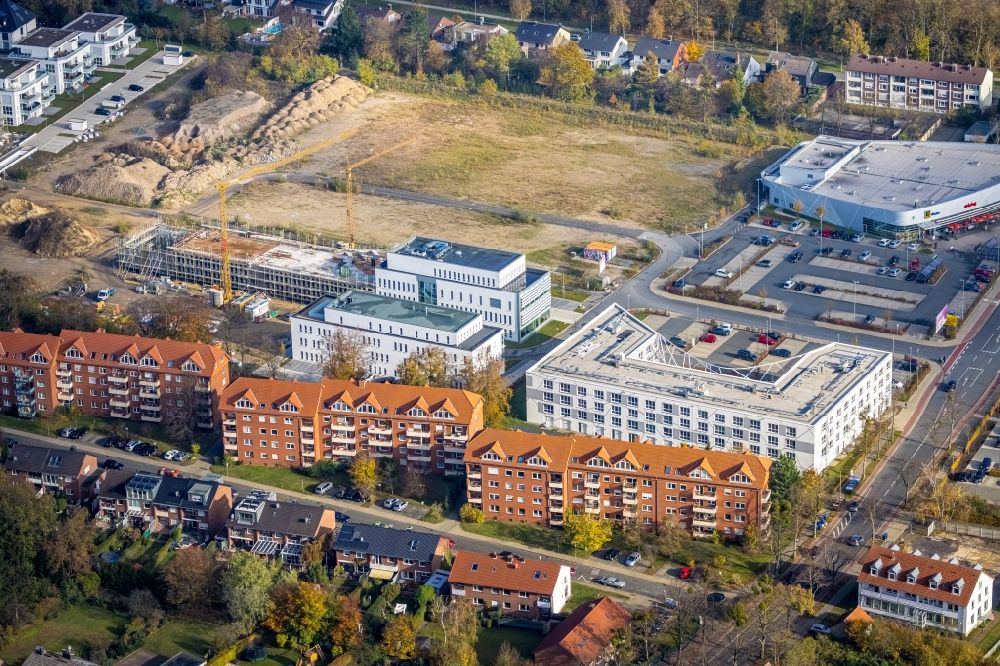 Hamm from above - Construction site for the new multi-family housing development Paracelsuspark on Marker Allee in Hamm in the state of North Rhine-Westphalia