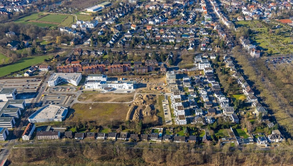 Aerial photograph Hamm - construction site for the new multi-family housing development Paracelsuspark on Marker Allee in Hamm at Ruhrgebiet in the state of North Rhine-Westphalia