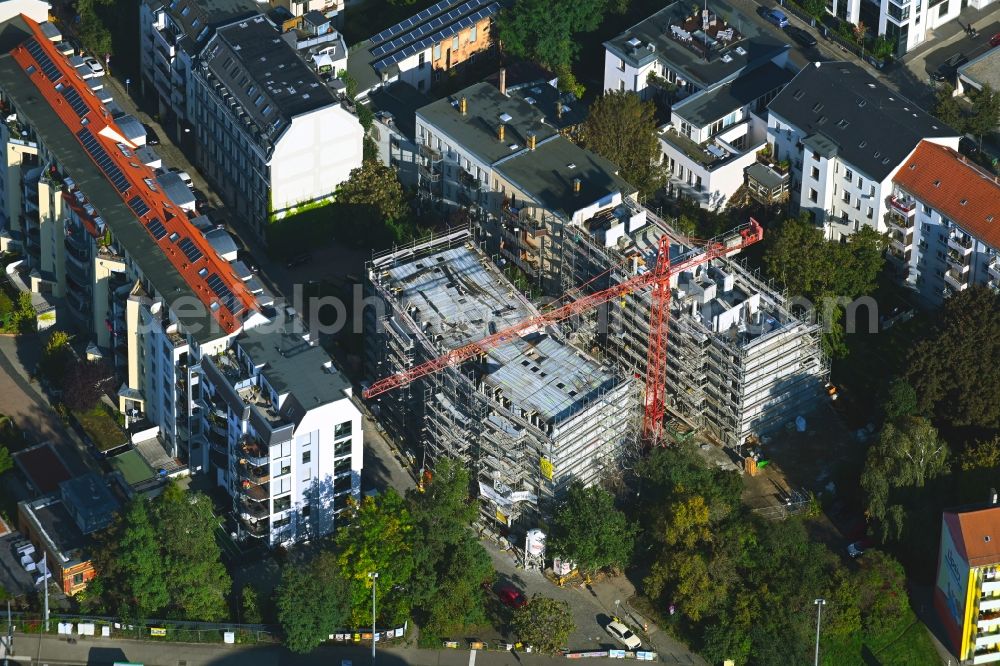 Aerial photograph Leipzig - Construction site for the multi-family residential building on Alexanderstrasse in Leipzig in the state Saxony, Germany