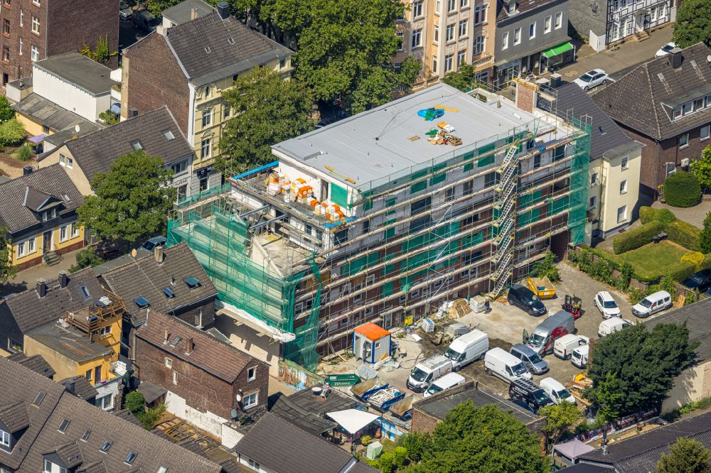 Dortmund from above - Construction site for the multi-family residential building on street Alte Benninghofer Strasse in the district Clarenberg in Dortmund at Ruhrgebiet in the state North Rhine-Westphalia, Germany