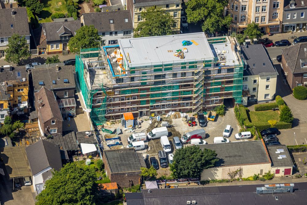 Dortmund from the bird's eye view: Construction site for the multi-family residential building on street Alte Benninghofer Strasse in the district Clarenberg in Dortmund at Ruhrgebiet in the state North Rhine-Westphalia, Germany