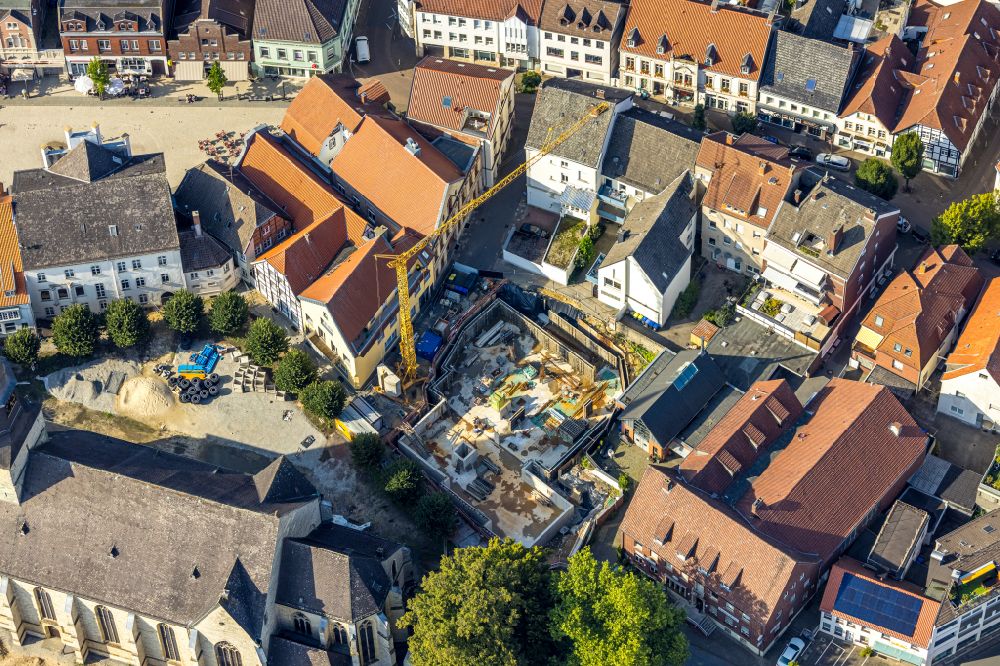 Aerial image Beckum - Construction site for the multi-family residential building on street Propsteigasse in Beckum at Ruhrgebiet in the state North Rhine-Westphalia, Germany