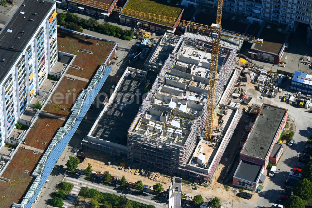 Aerial image Berlin - Construction site for the multi-family residential building on street Falkenberger Chaussee in the district Hohenschoenhausen in the district Hohenschoenhausen in Berlin, Germany