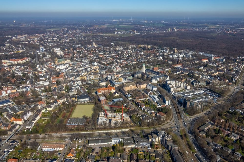 Aerial image Gelsenkirchen - Construction site for the multi-family residential building on Breddestrasse in the district Buer in Gelsenkirchen at Ruhrgebiet in the state North Rhine-Westphalia, Germany