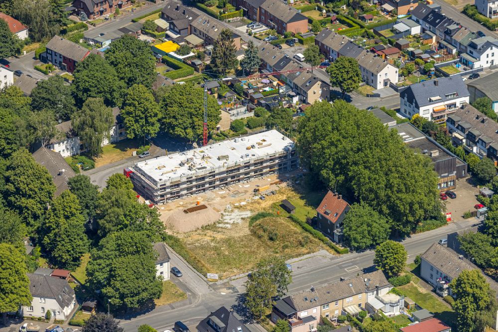 Aerial photograph Dortmund - Construction site for the multi-family residential building on street Joachim-Neander-Strasse in the district Alte Kolonie in Dortmund at Ruhrgebiet in the state North Rhine-Westphalia, Germany