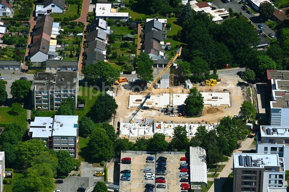 Aerial image Wolfsburg - Construction site for the multi-family residential building on street John-F.-Kennedy-Allee - Am Finkenhaus in the district Detmerode in Wolfsburg in the state Lower Saxony, Germany