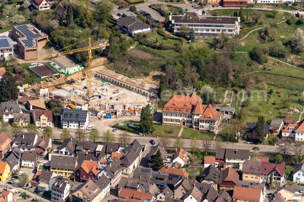 Aerial photograph Ettenheim - Construction site for the multi-family residential building on Frauenweg in Ettenheim in the state Baden-Wuerttemberg, Germany