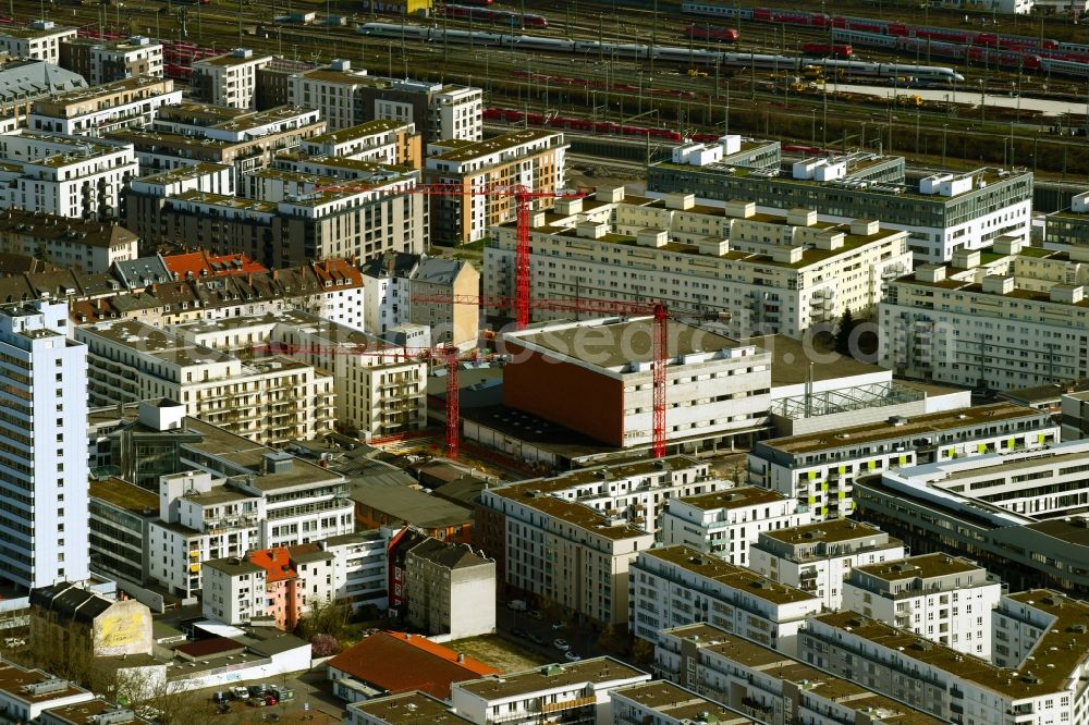 Aerial photograph Frankfurt am Main - Construction site for the multi-family residential building GALLUS RESIDENCE on Lahnstrasse in the district Gallus in Frankfurt in the state Hesse, Germany