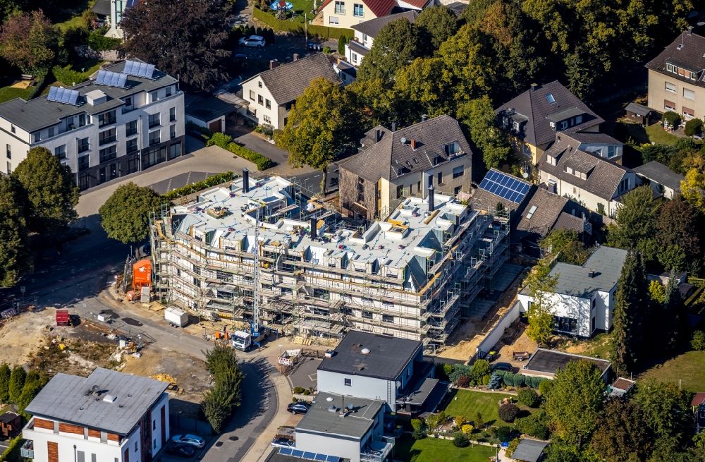 Unna from above - Construction site for the multi-family residential building Am Hertinger Tor - Hertingerstrasse in Unna in the state North Rhine-Westphalia, Germany
