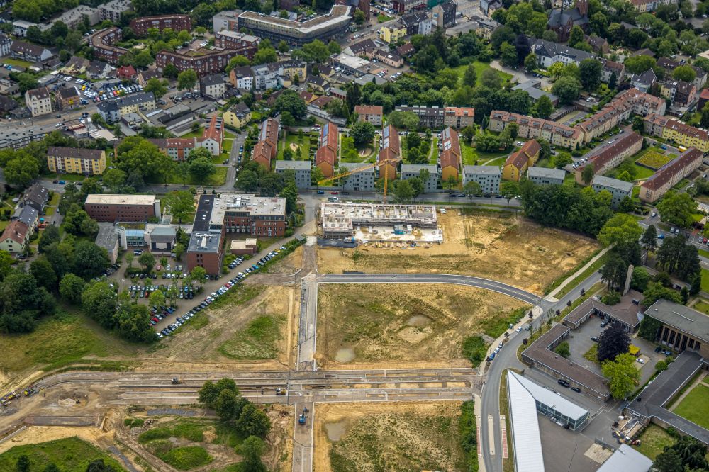 Aerial photograph Bochum - Construction site for the multi-family residential building on Immanuel-Kant-Strasse in the district Altenbochum in Bochum at Ruhrgebiet in the state North Rhine-Westphalia, Germany