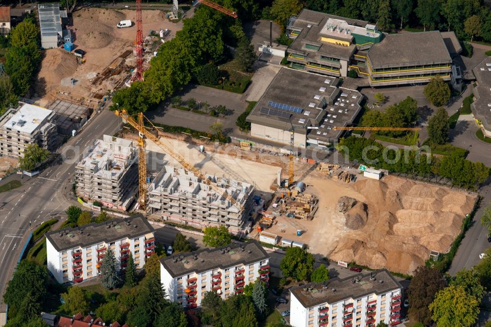 Aerial photograph Emmendingen - Construction site for the multi-family residential building on Jahnstrasse in Emmendingen in the state Baden-Wuerttemberg, Germany