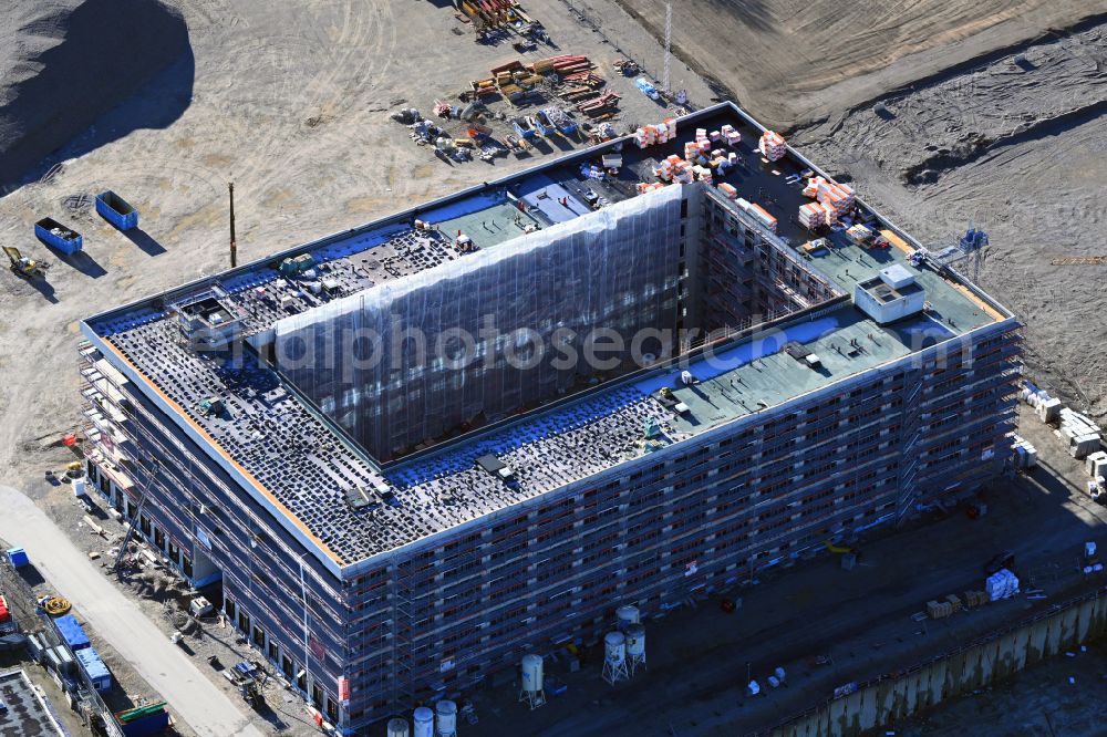 Aerial photograph München - Construction site for the multi-family residential building on street Heidemannstrasse in the district Freimann in Munich in the state Bavaria, Germany