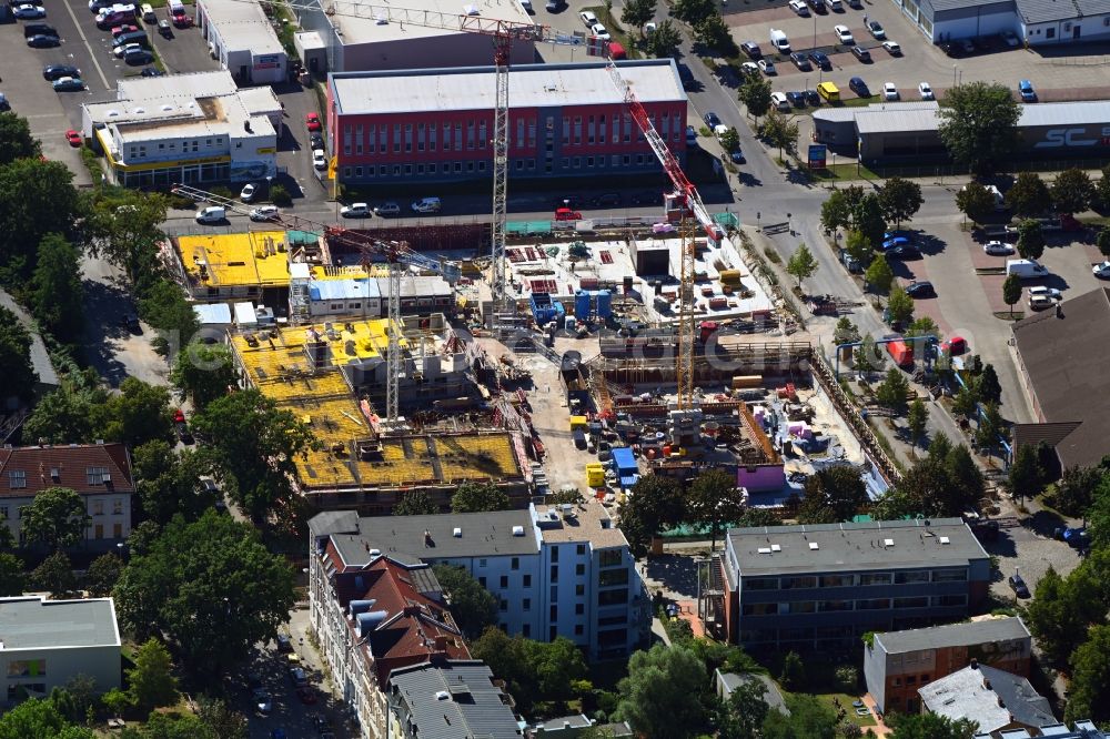 Aerial photograph Berlin - Construction site for the multi-family residential building on Areal Otto-Fronke-Strasse - Buechnerweg - Moissistrasse - Anna-Seghers-Strasse in the district Adlershof in Berlin, Germany
