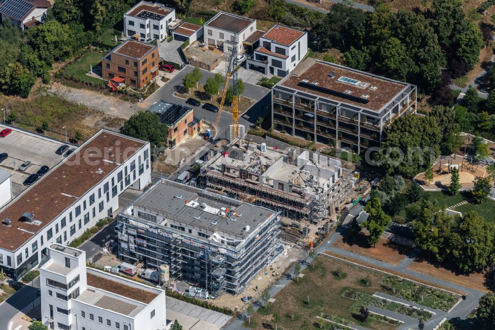 Aerial photograph Würzburg - Construction site for the multi-family residential building on street Elisabeth-Scheuring-Strasse - Am Terassenpark in the district Frauenland in Wuerzburg in the state Bavaria, Germany