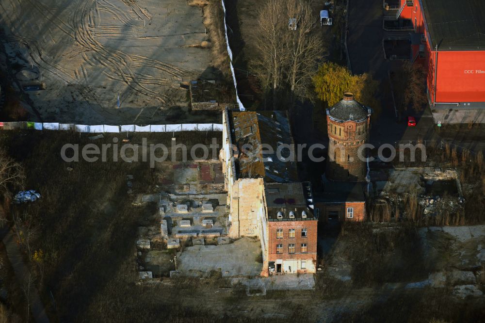 Berlin from above - Construction site for the multi-family residential building on street Kleine Eiswerderstrasse in the district Haselhorst in Berlin, Germany