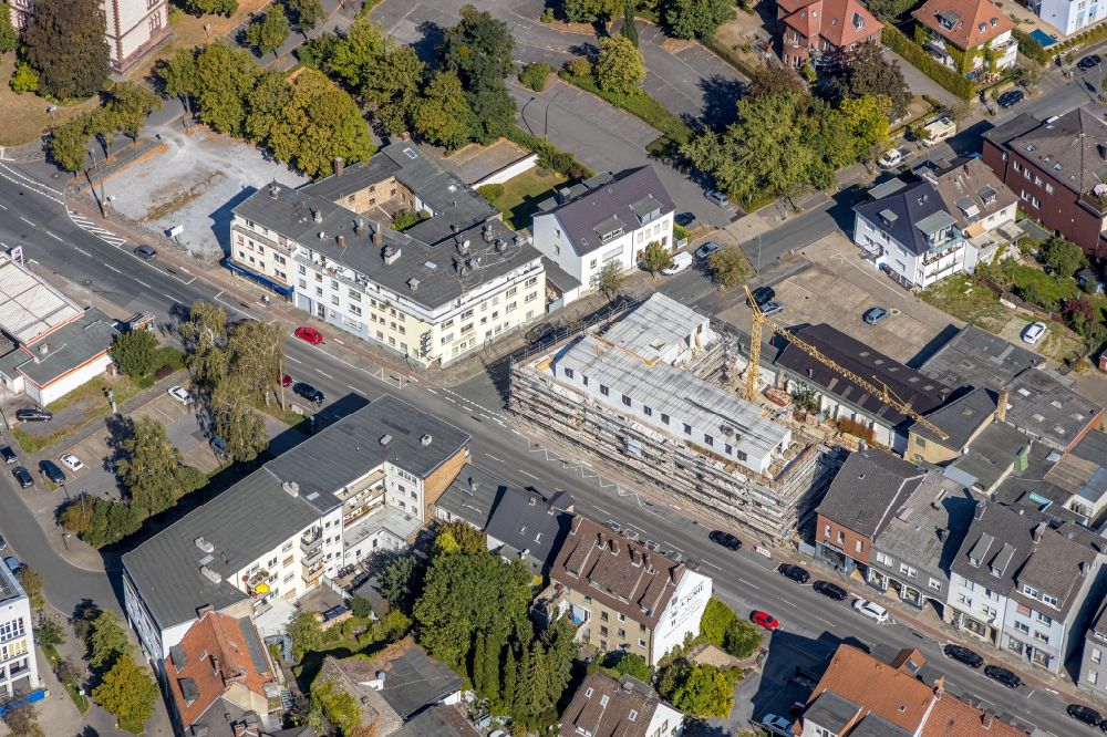Aerial image Hamm - Construction site for the multi-family residential building on Werler Strasse corner Stiftstrasse in the district Heessen in Hamm in the state North Rhine-Westphalia, Germany