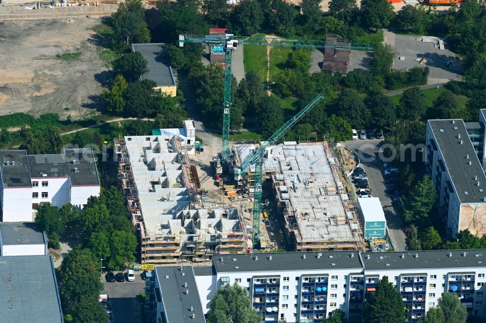 Aerial photograph Berlin - Construction site for the multi-family residential building on Senftenberger Strasse in the district Hellersdorf in Berlin, Germany