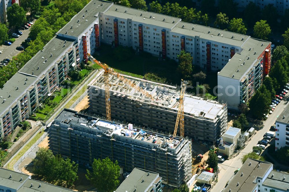 Aerial photograph Berlin - Construction site for the multi-family residential building on street Bodo-Uhse-Strasse in the district Hellersdorf in Berlin, Germany